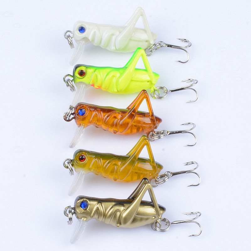 2 pcs 4cm 3g Bionic grasshopper lures for fishing