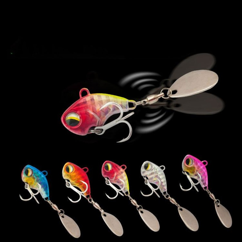 2pc 6.5/10/15/20g metal VIB submersible fishing lure with spinner tail