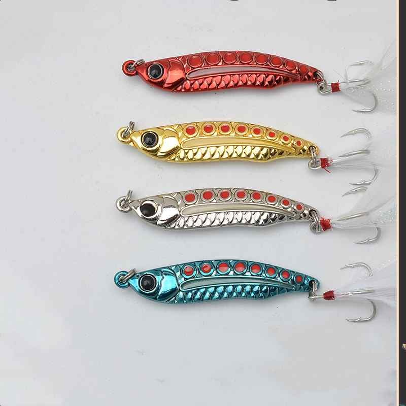 2pc 5/7/10/15/20g luminous metal spoon lure