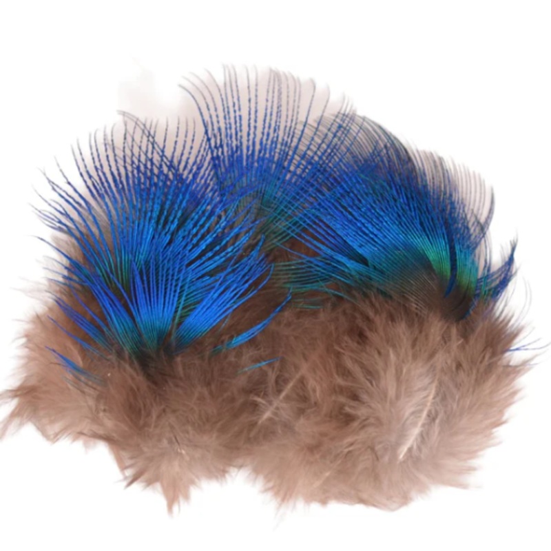 Blue Peacock Neck Feathers