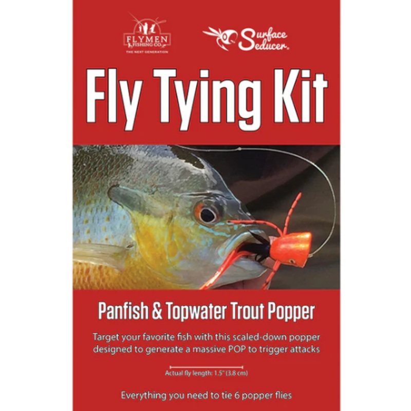 Flymen Surface Seducer Double Barrel Topwatertrout & Panfish Popper Fly Tying Kit