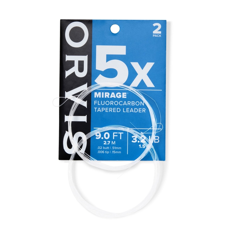 Orvis Mirage 9-Foot Fluorocarbon Knotless Tapered Leaders – 2-Pak