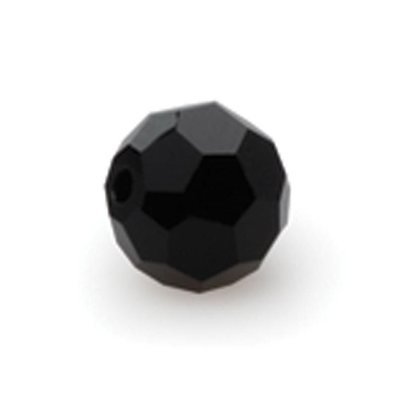 Lazer Black Faceted Glass Beads-8Mm