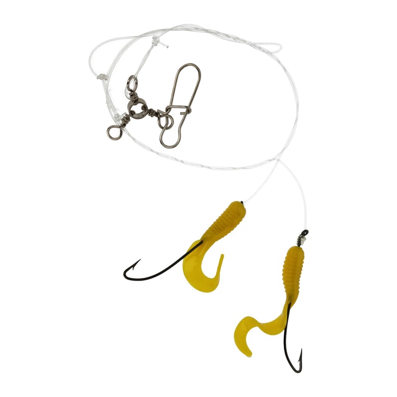 Lazer Flounder Double Hook Yellow Grub