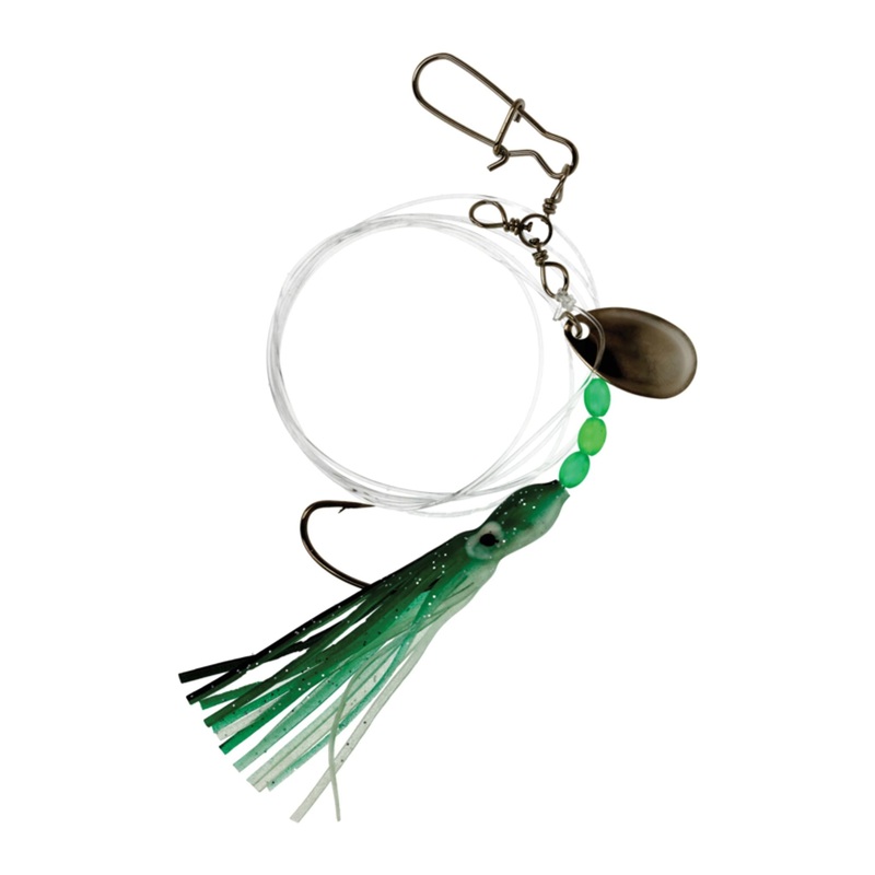 Lazer Fluke Spinner Green/Black Glitter