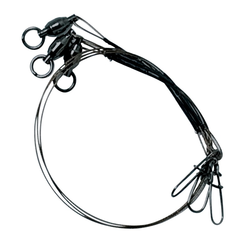 Steel Leader with Ball Bearing Swivel and Dual Lock Snap