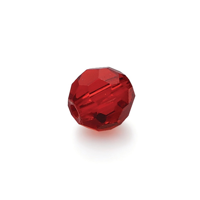 Lazer Red Faceted Glass Beads-8Mm