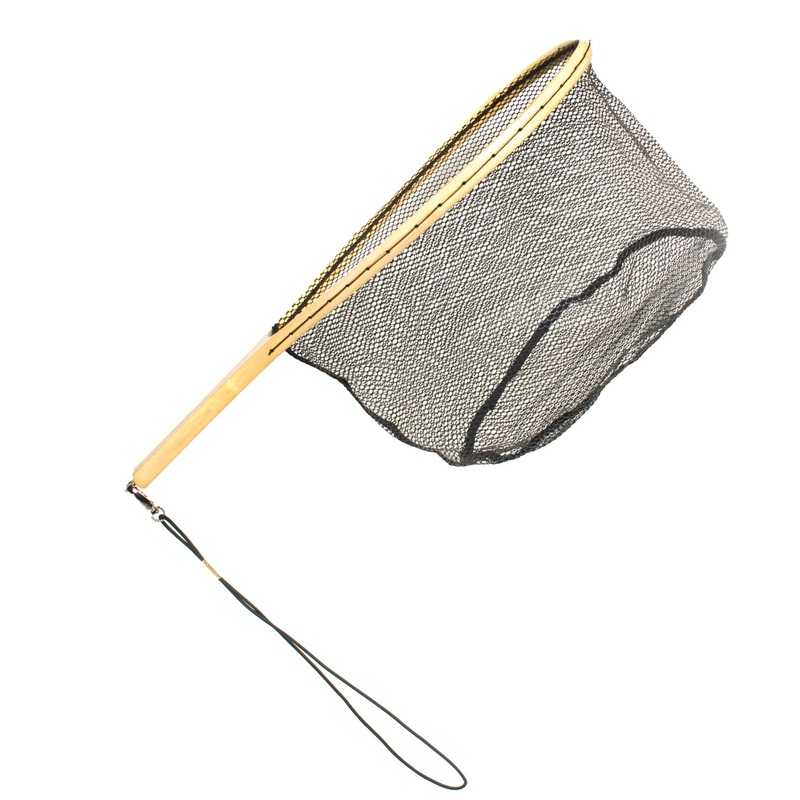 Wood Trout Net W/Rubberized Netting