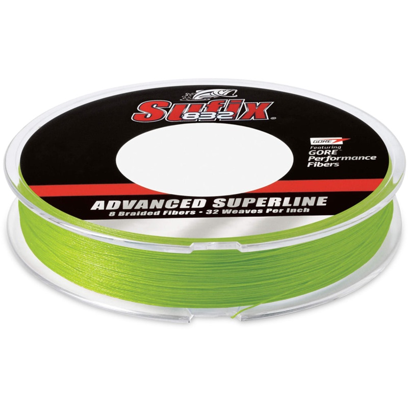 Sufix 832 Advanced Superline Neon Lime Green Braided Line – 300 Yard Filler Spool