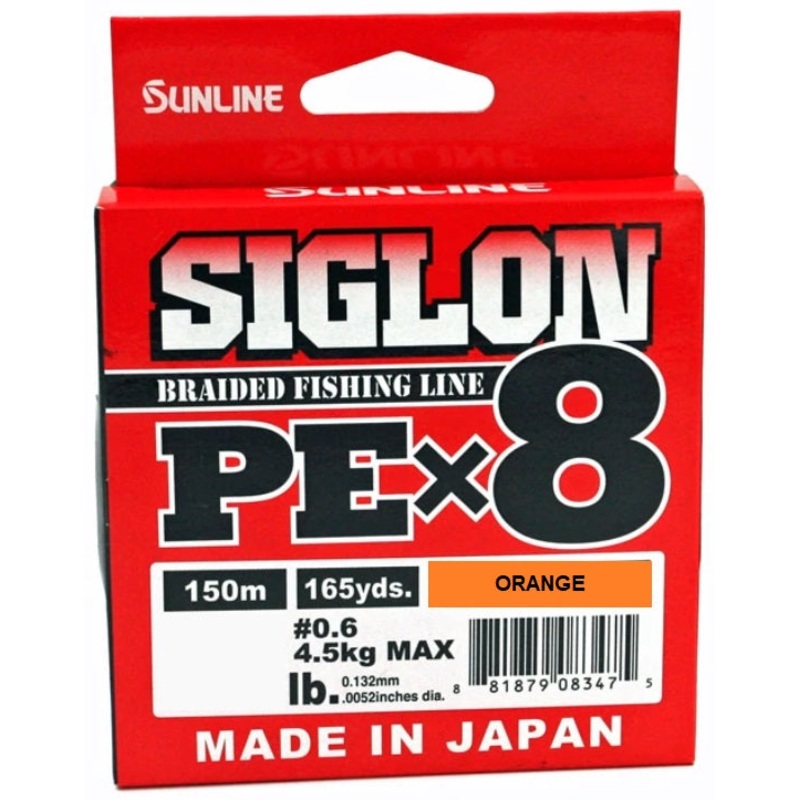 Sunline Siglon PEx8 Braid High-Vis Orange – 165 Yard Spools