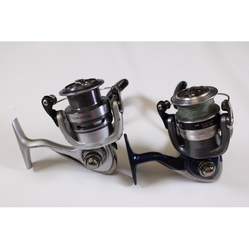 Daiwa Laguna 2500-5Bi and Daiwa D Shock 3000-8Bi – Used Spinning Reels – Fair Condition